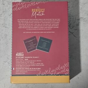 NIB The Perfect Match Couple's Game Professor Puzzle